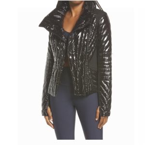 Hooded Motion Panel Quilted Down Jacket NEW